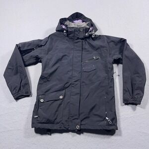Empyre Snowboard Jacket Women Medium Technical Hooded Black Purple 10K Winter